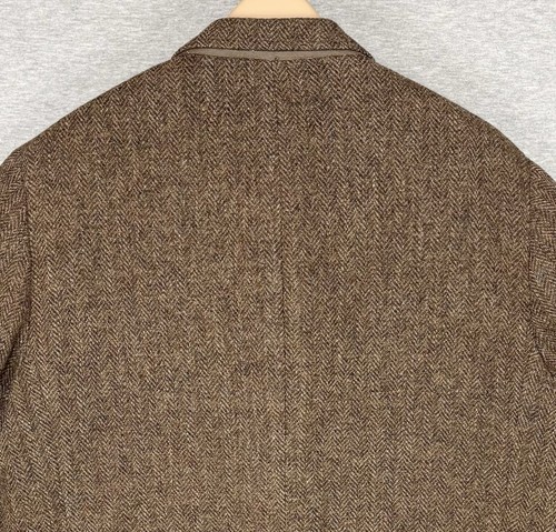Vintage Boyds 100% Scottish Wool Harris Tweed Blazer Size 46L Herringbone READ - Picture 10 of 23