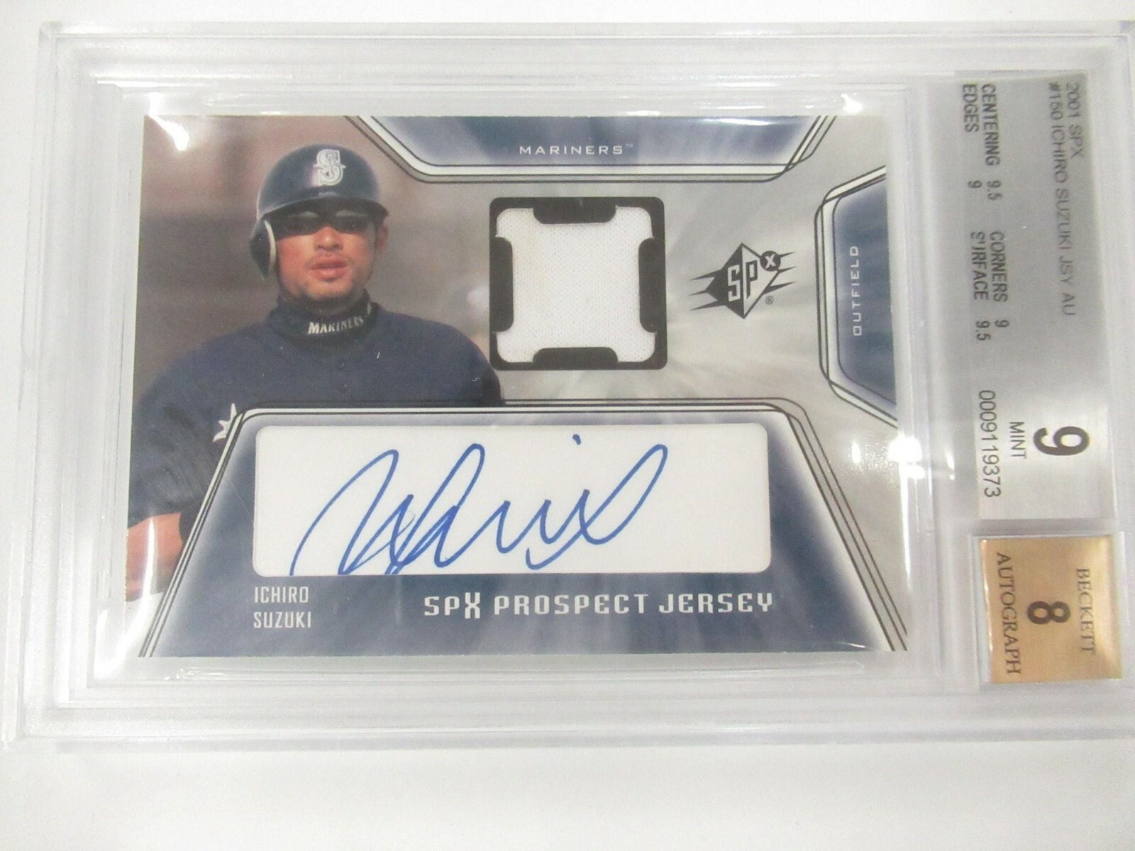 2001 SPx - Prospect Jersey Autograph Ichiro Suzuki #150 (AU, MEM  