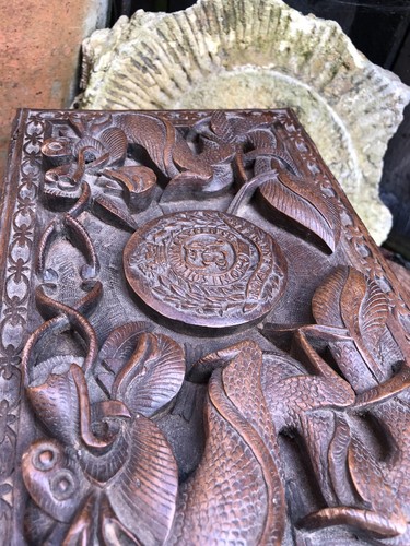 Vintage Royal engineers cigar box oriental carved wood Chinese dragon WW2 1940's - Picture 15 of 19