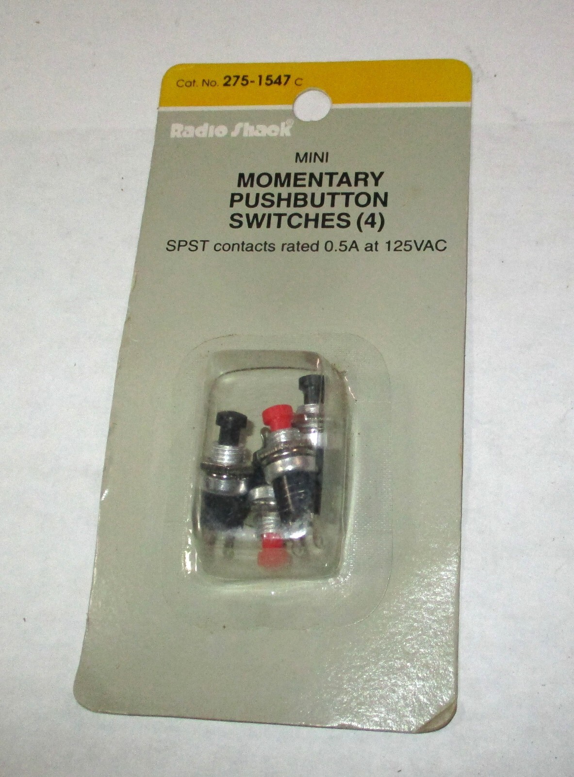 Package Of 4 Radio Shack 2751547 Mini Momentary Pushbutton Switches
