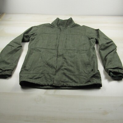 REI Jacket Mens Small Green E1 Elements Zip Pockets Outdoor Hiking Rain Wind