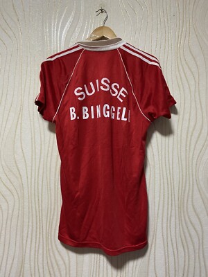 ADIDAS 80s FOOTBALL SHIRT SOCCER JERSEY ADIDAS sz L MEN RED short