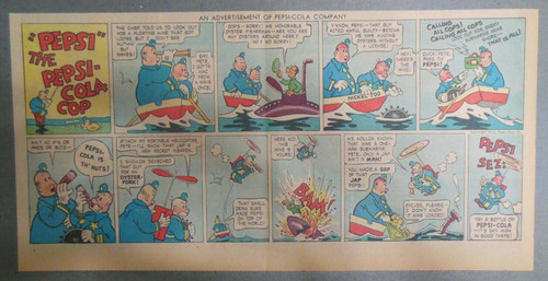 Pepsi and Pete The Pepsi-Cola Cops! from 1940's Size: 7.5 x 15 inches