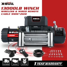 X-BULL 13000lbs Electric Winch Steel Cable Trailer Towing SUV Truck Off-Road 4WD