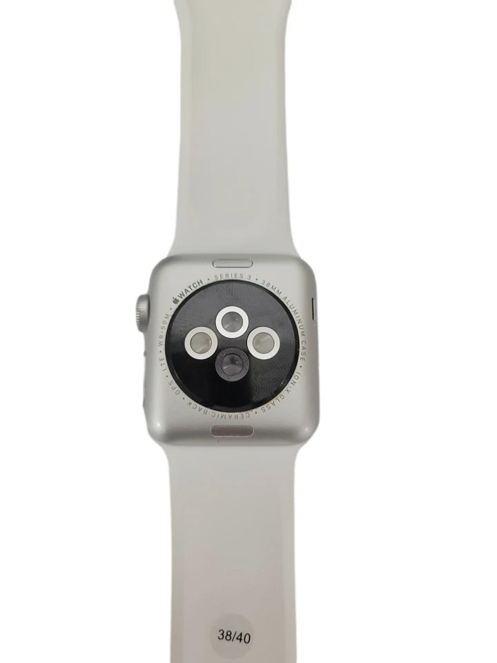 Apple Watch Series 3 38mm GPS Silver Aluminum Case w/ White Sport Band MTEY2LL/A - Image 3 of 4