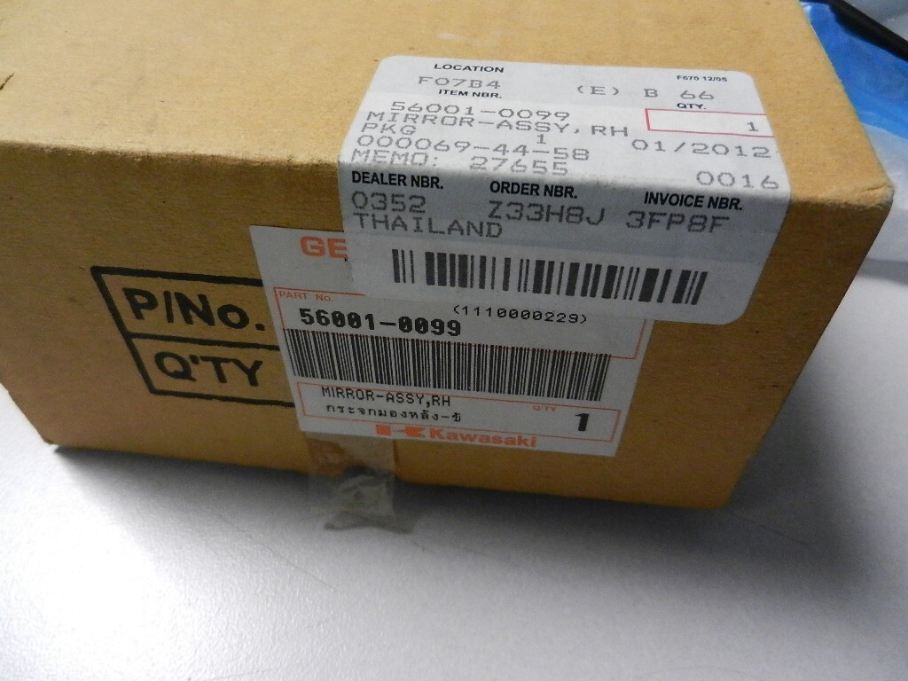 NOS Kawasaki Rh Mirror Assy 2008-2012 EX250 56001-0099 | eBay