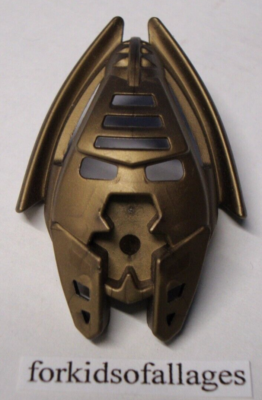 LEGO Bionicle Mask KRAAHKAN w/4 Hole Chin #44815b Flat Metallic