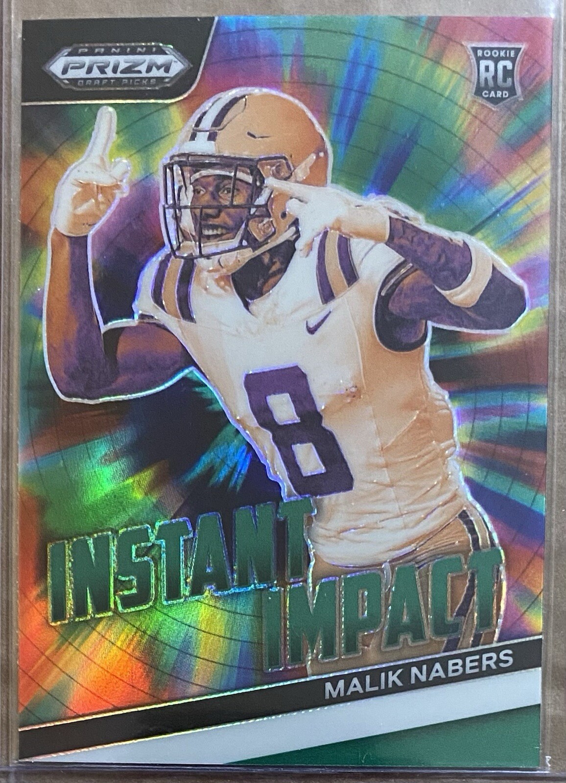 Malik Nabers RC 2024 Panini Prizm Draft Picks - Instant Impact #IIMN Green Prizm