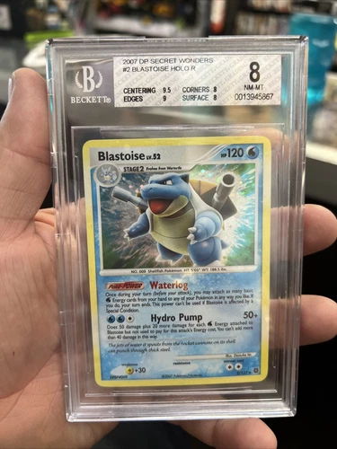 Pokemon Blastoise Holo Bleed BGS 8 Diamond & Pearl Secret Wonders 2/132 Rare