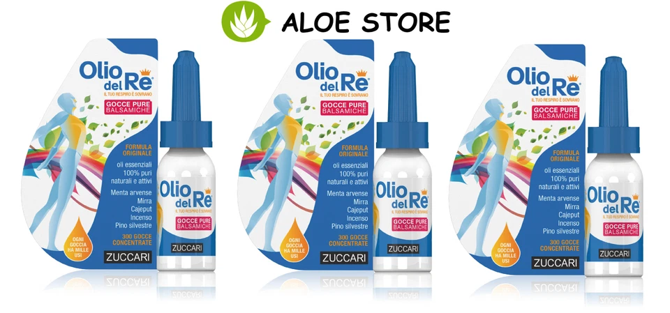 ZUCCARI 3x OLIO DEL RE GOCCE PURE BALSAMICHE 10ml - OGNI GOCCIA HA MILLE USI