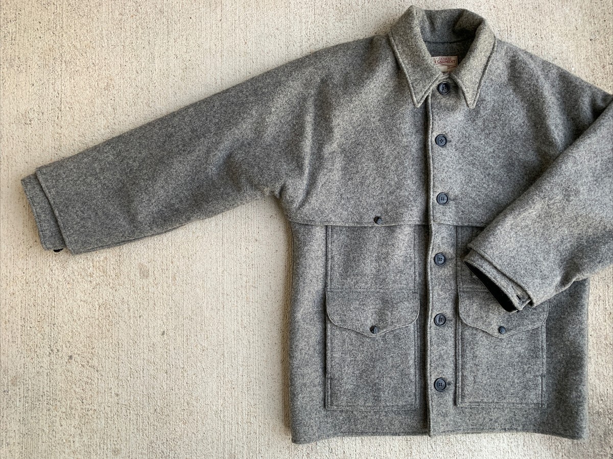 Filson Double Mackinaw Cruiser Coat 44 Light Grey XL XLARGE Filson Double Mackinaw Cruiser Coat 44 Light Grey XL XLARGE