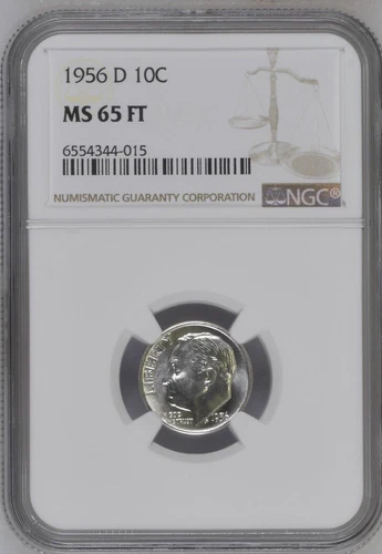 1956-D 10C FB Roosevelt Dime NGC MS65FT  6554344-015
