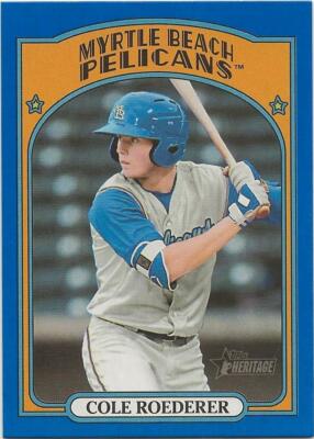 2021 Topps Heritage Minor League COLE ROEDERER Blue Border 15/99 Cubs #142