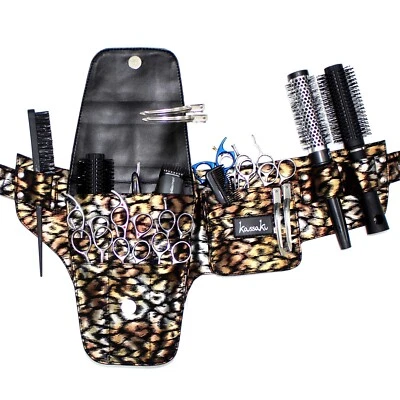 Kassaki Friseur Werkzeug Gürtel Scherentasche Scherenhalter Hüftgürteltasche Gold