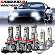 For Toyota Supra 1994-1998 LED Headlights High Low Beam Fog Light Bulb Combo