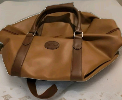 Bella Russo Brown Faux Leather Satchel Overnight Bag 19x10x7 Duffle,Travel,