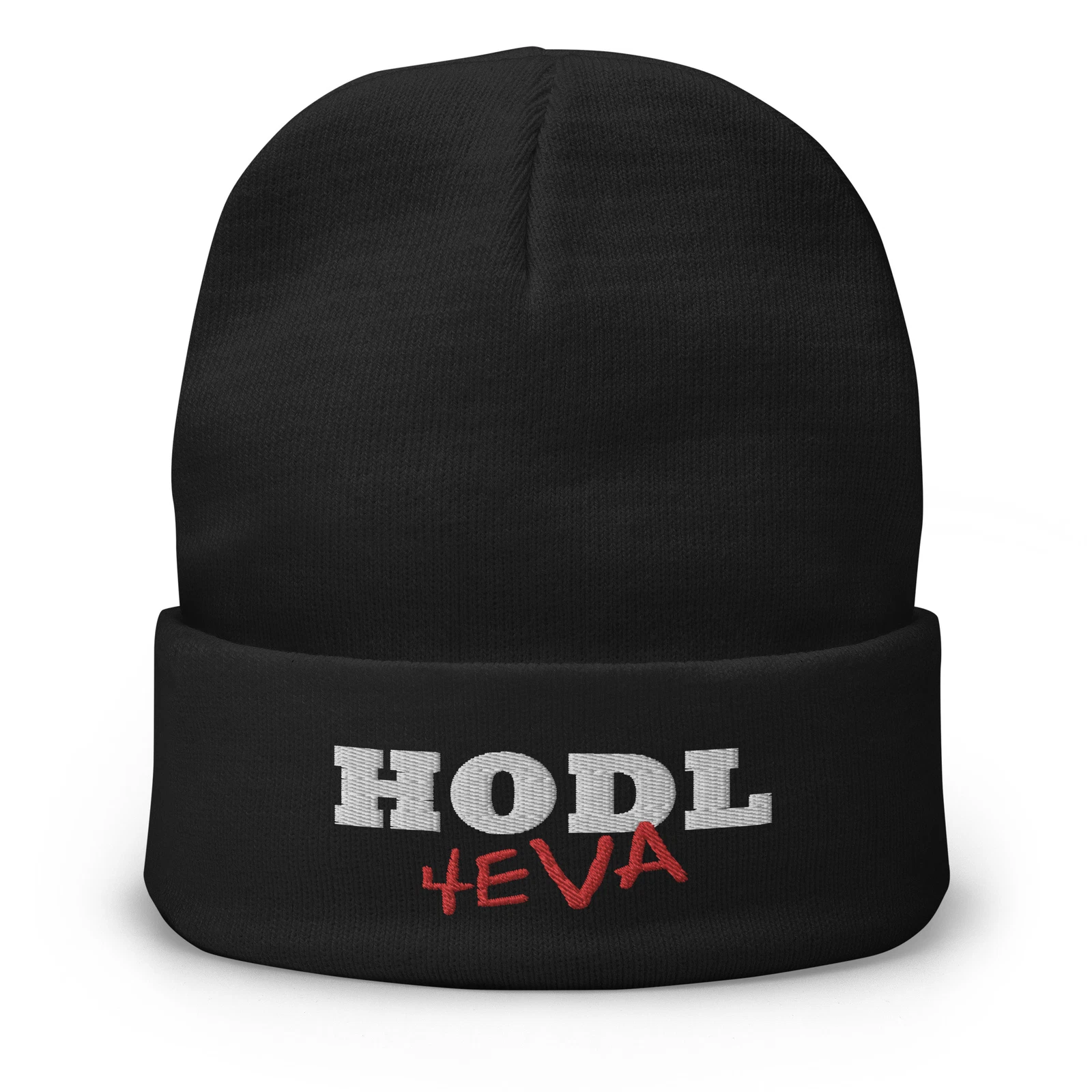HODL Diamond Hands Your Crypto 4Eva Bitcoin Ethereum Embroidered Cuff Beanie Cap