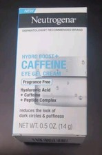 Neutrogena Hydro Boost Caffeine Eye Gel Cream Frag Free Hyaluronic Acid Peptide
