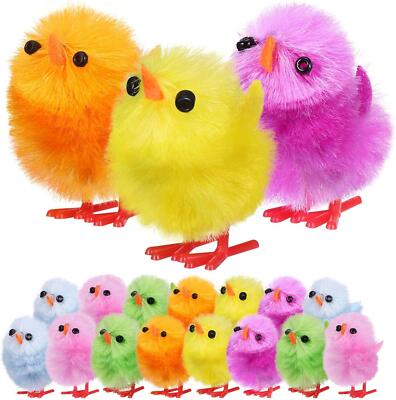 12 bunte Osterküken Plüsch flauschige Hühner Eiersuche Kinder Haube Deko
