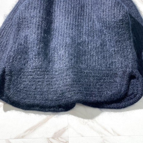 Chloe Knit Coat Jacket Cardigan Scarf Mohair Wool Navy Size L Women Used - Picture 10 of 10