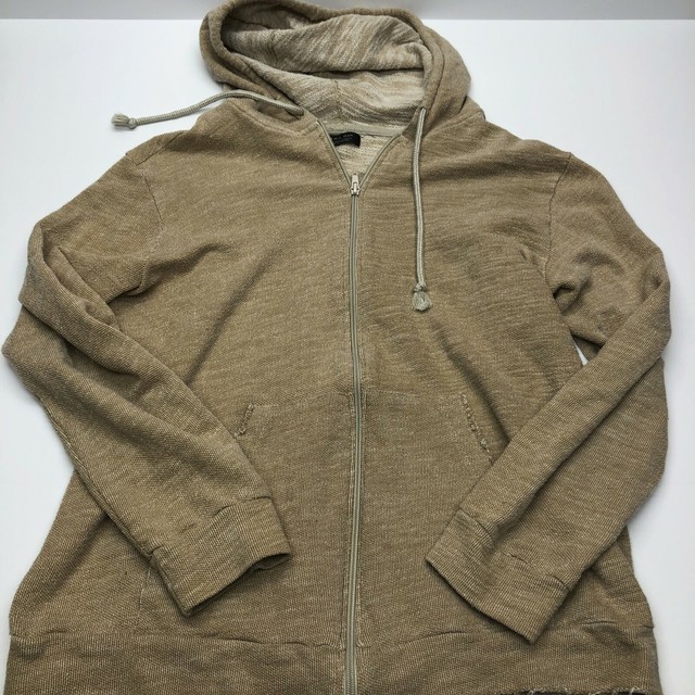 Zara Man Zip Up Long Sleeve Tan Hoodie Size XL eBay