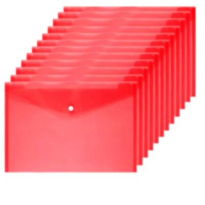 Poly Envelope 12 Pcs Document Envelopes with Snap Button Quality Clear ...