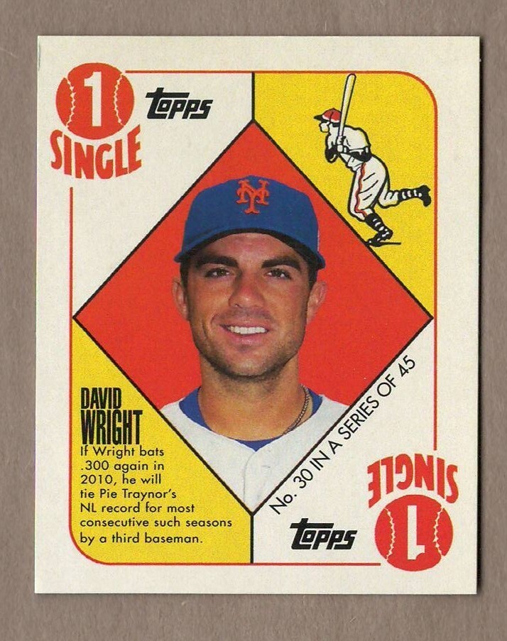 DAVID WRIGHT 2010 Topps BLUE BACK Insert Card #30 New York Mets Walmart Mini