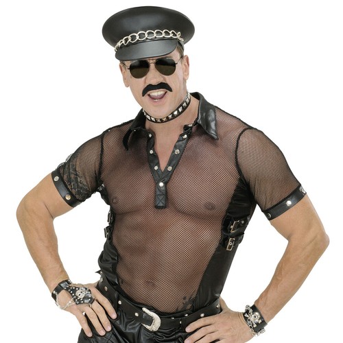 Rockershirt L 52 Netz Netzshirt Männer Netzoberteil 80er Jahre Herrenshirt Biker - Bild 2 von 2