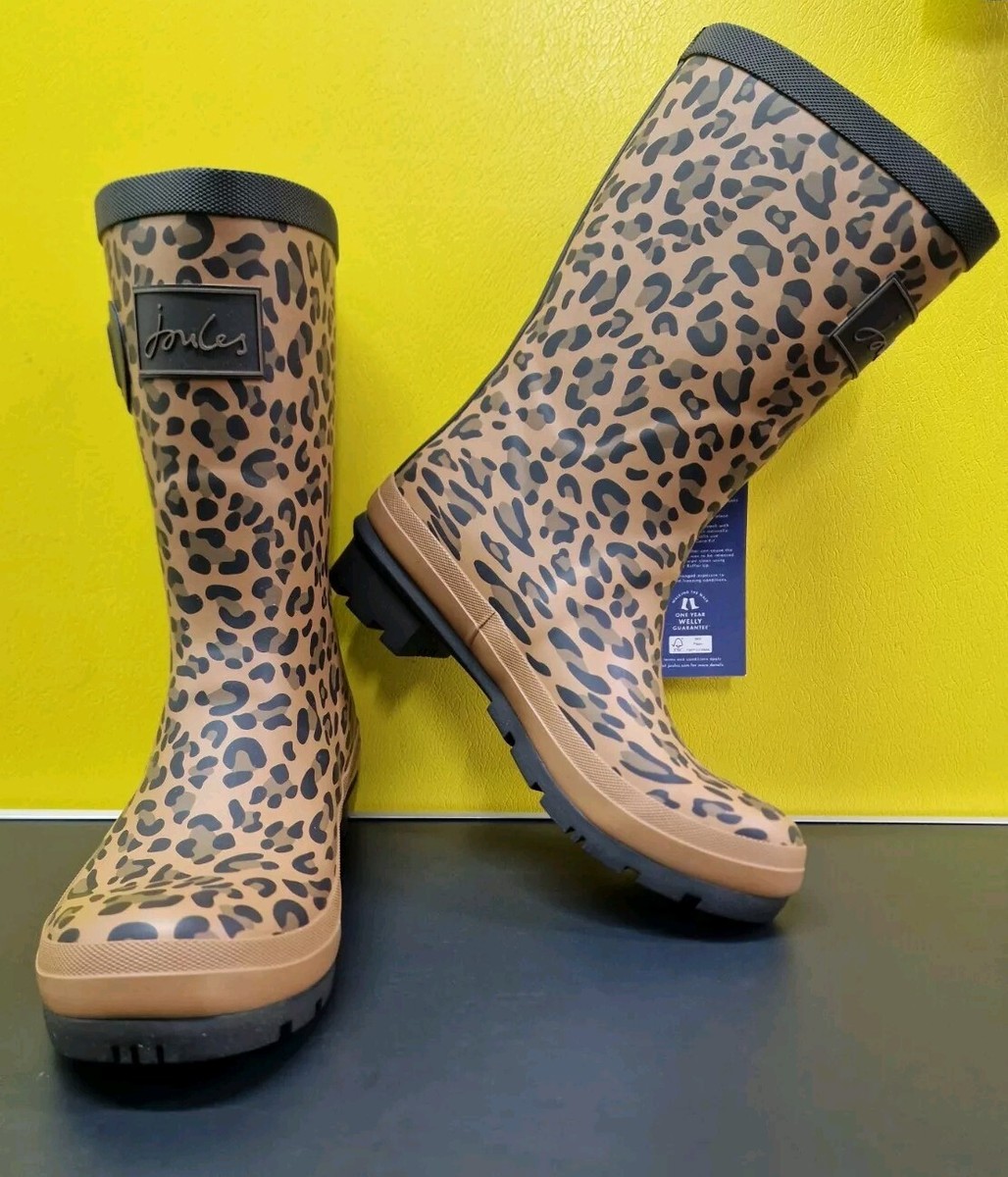 Molly Welly Leopard Print Wellies Size Joules Women's Molly Welly