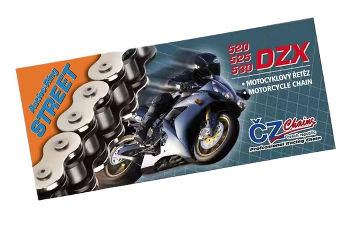 Chaîne 525 DZX chrome à joints X-Ring hyper résistante pour moto