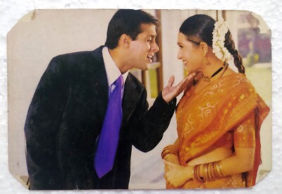 Bollywood Schauspieler Karisma Kapoor Salman Khan Original Postkarte Postkart...