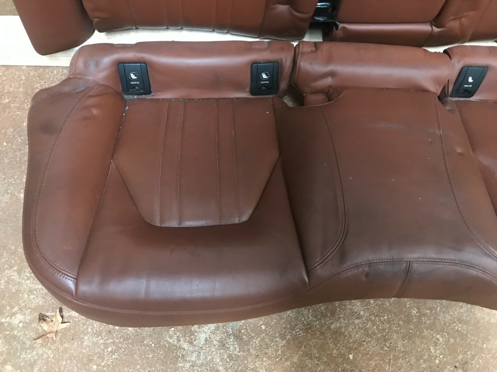 14-17 MASERATI GHIBLI SQ4 REAR BROWN LEATHER SEAT COMPLETE UPPER LOWER CUSHION
