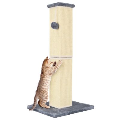 Cat Scratching Post 32 Inch for Indoor Large Cats and Kitten, Nature Sisal 