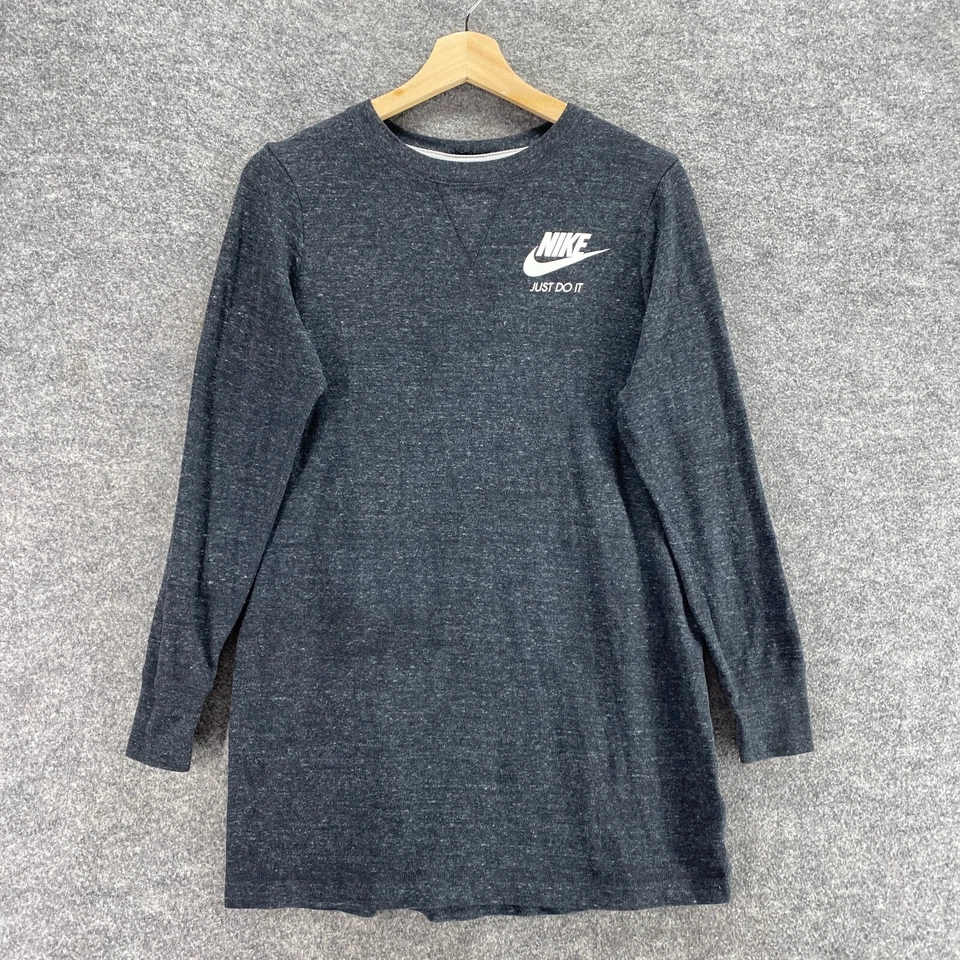 Nike Activewear Camiseta Mujer S Pequeña Gris Cuello Redondo Manga Larga Algodón Comodidad Foto 3 de 4