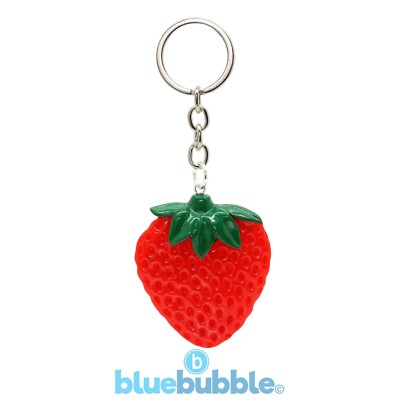 Bluebubble MY SWEET SHOP Schlüsselanhänger groß Erdbeere Fun Fruit Retro 80er süß Süßigkeiten