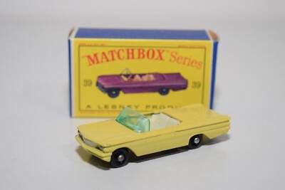ミニカー MATCHBOX No.39 PONTIAC CONVERTIBLE VTG ORIGINAL Lesney Matchbox No. 39 YELLOW PONTIAC