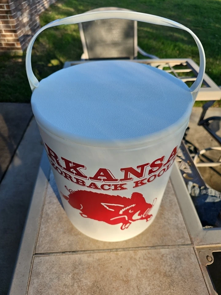 De colección Arkansas Razorback Kooler Hamilton-Skotch No. 2-0B Blanco Rojo EE. UU. Foto 2 de 4