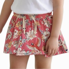 OshKosh B'gosh Coral Floral  Bird Drawstring Skort 5T