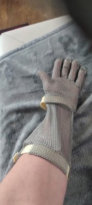 Euroflex Stechschutzhandschuh Kettenhandschuh mit Unterarmschutz Fleischer 
