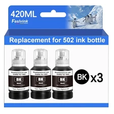Compatible 502 Black Ink Replacement for Epson 502 Ink Refill Bottles Black f...