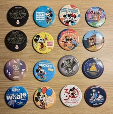 16 Disney Parks Exclusive Pin Buttons. Mickey Mouse, Minnie Mouse & Star Wars