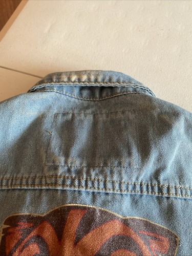 Chaleco de mezclilla azul sin mangas con bolsillo rasgado desgastado de papel de liar chaqueta pequeña - Imagen 12 de 15