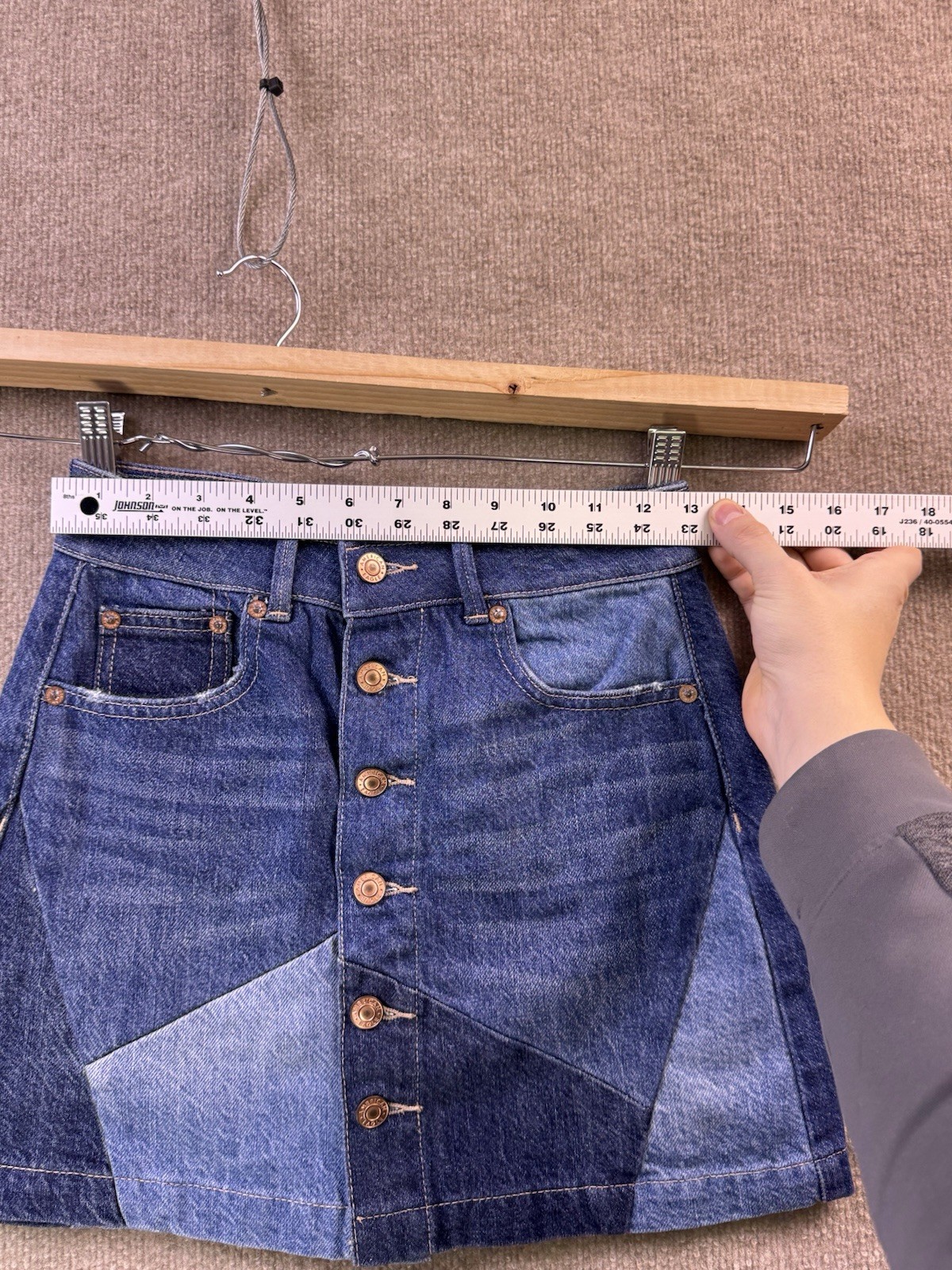 American Eagle NWT Denim Patchwork Mini-Skirt Hig… - image 7