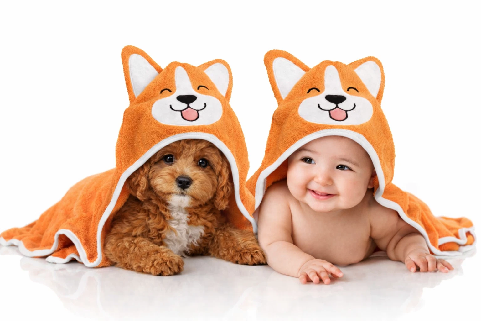 Baby Hooded Dog Towel | Organic Bamboo | Free Washcloth | All Ages | NEW