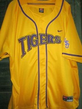 LSU TIGERS Vtg 2004 y2k Nike Baseball Jersey XXL 2XL jacket Sunday gold