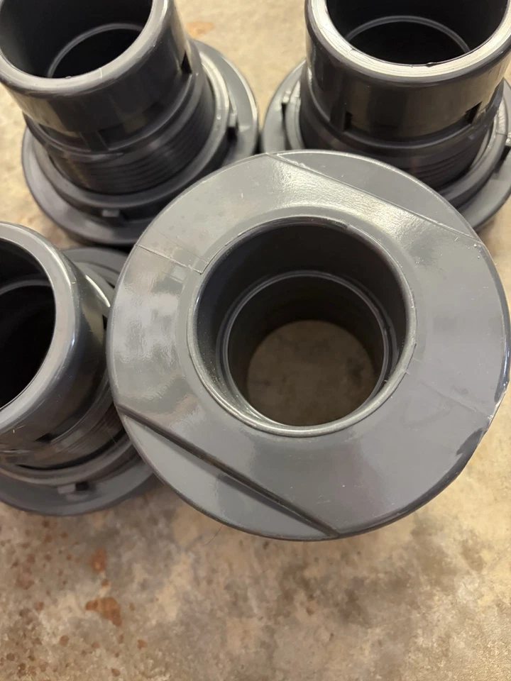 "Lote de 4 adaptador de tanque 2"" Spears Schedule 80 enchufe de mampara Fkm 8170V-020" Foto 3 de 4