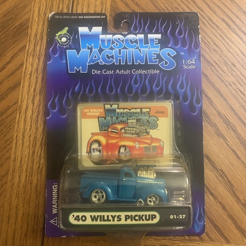 Muscle Machines '40 Willys Jeep Pickup Blue 01-27 1:64 scale New on Card