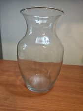 Vase Clear Glass Classic Simple Bubble Flower 8" Tall 4.5" widest part Floral