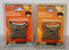 2 NEW Hillman # 851691 Hardware Essentials Chair Braces 1" Antique Bronze. (03)