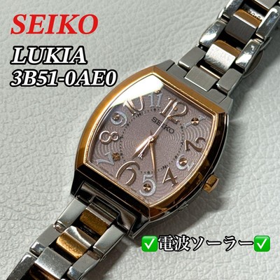 【WR】SEIKO セイコー ルキア SSVE049 3B51-0AE0 時計 Seiko LUKIA 3B51-0AE0 Radio Solar Women's Tonneau Watch Pink